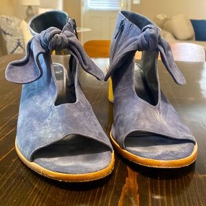 Blue suede Bernardo heel